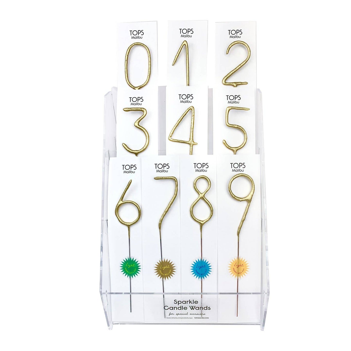 Big 8" Gold Number Sparkler Wands - Pre-Filled Display
