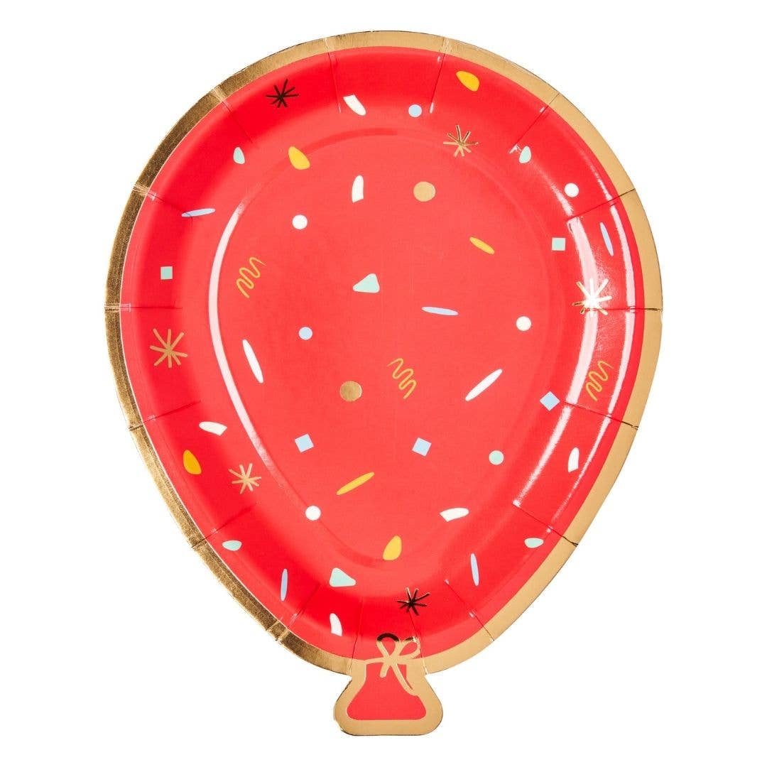 Balloon Die Cut Salad Paper Plate Lets Celebrate Assorted - 8pkg