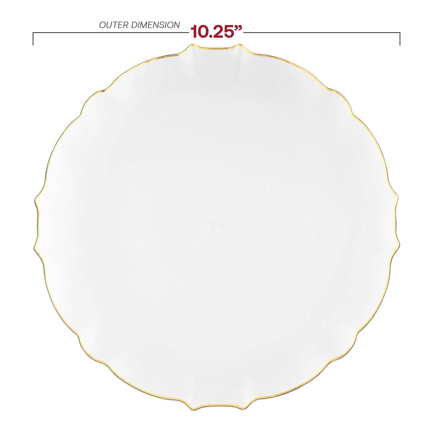 Clear Gold Lotus Plastic Dinner Plates (10 Plates)