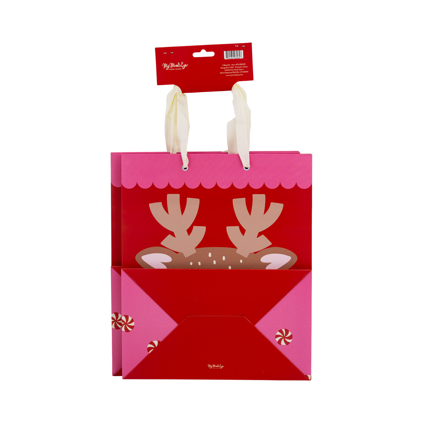 Reindeer Medium Gift Bag Set of 3