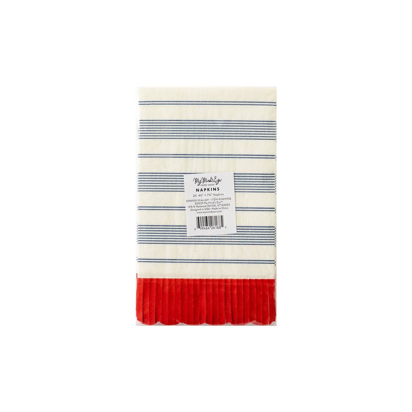 HAM935 - Striped Scallop Dinner Napkin
