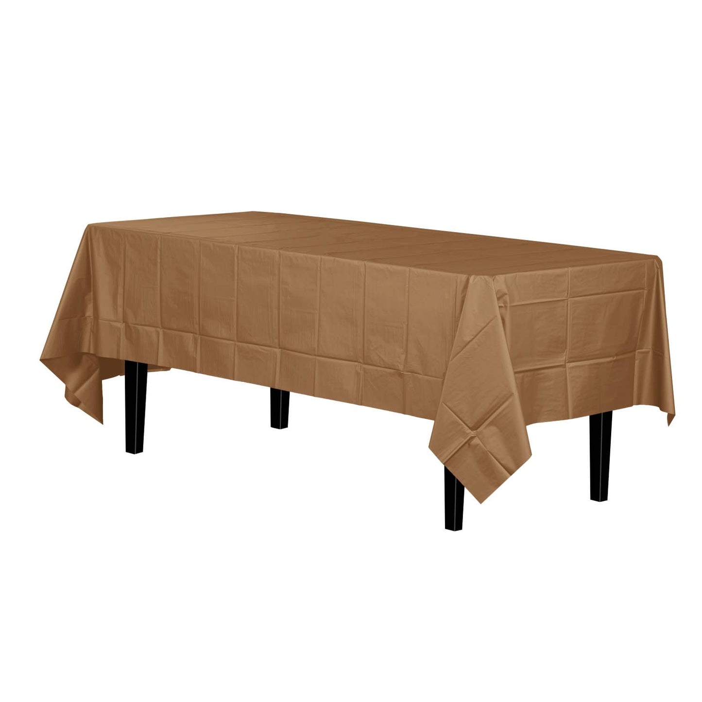 Premium Gold Disposable Plastic Tablecloth | 54x108In.: Gold / 54 in. x 108 in.