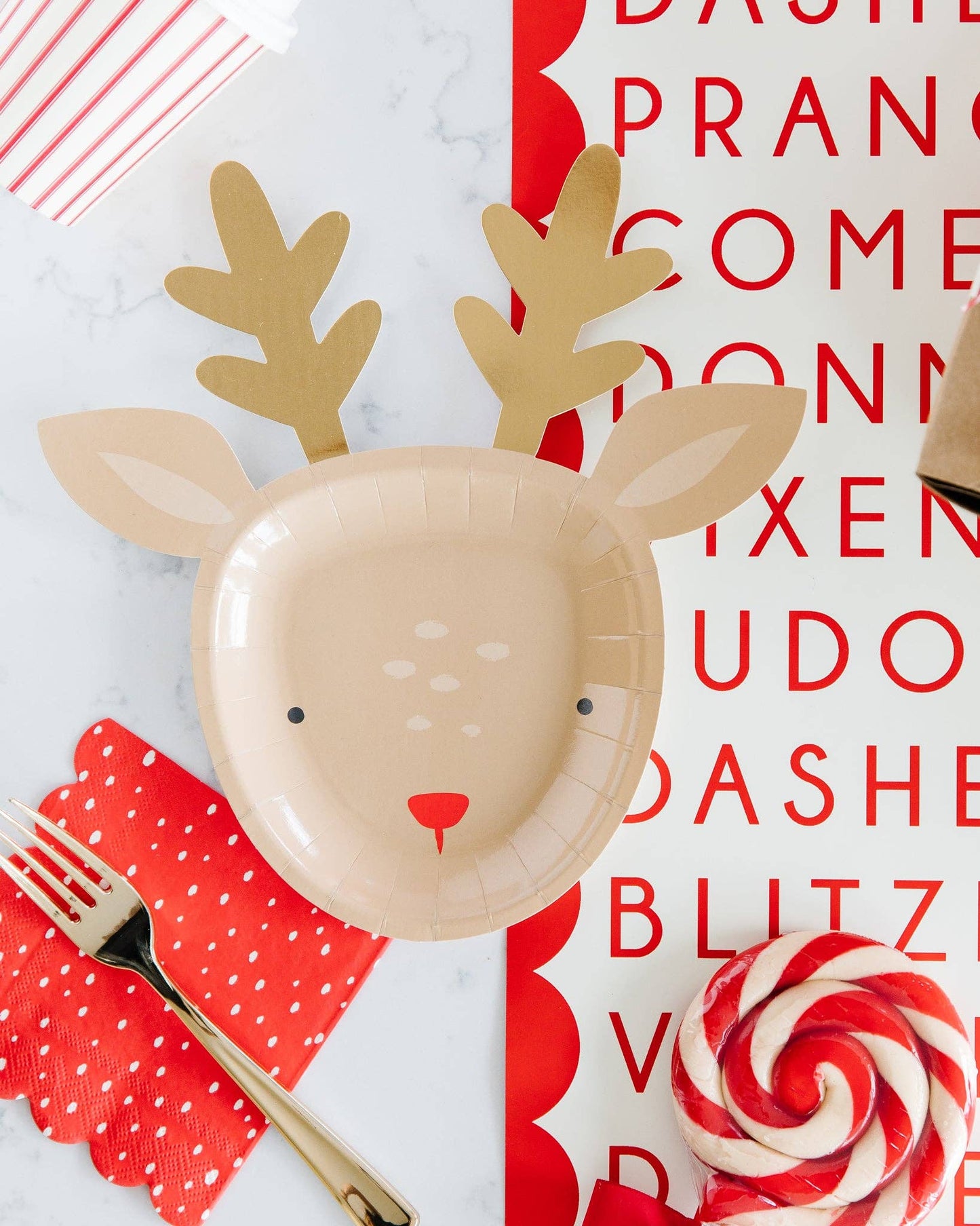 Dear Rudolph Reindeer Plates