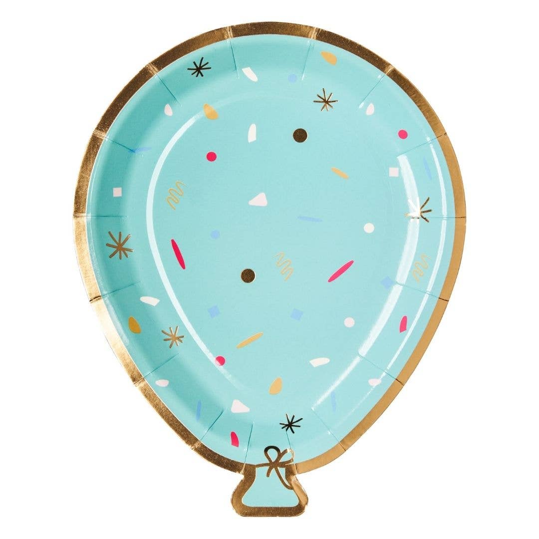 Balloon Die Cut Salad Paper Plate Lets Celebrate Assorted - 8pkg