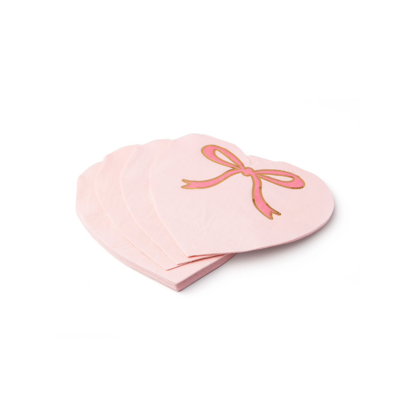 PETAL PINK BOW HEART LARGE NAPKIN