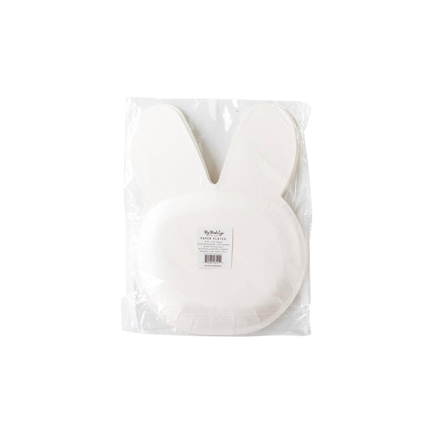 EAS944 - Gingham Bunny Shaped Plate Set
