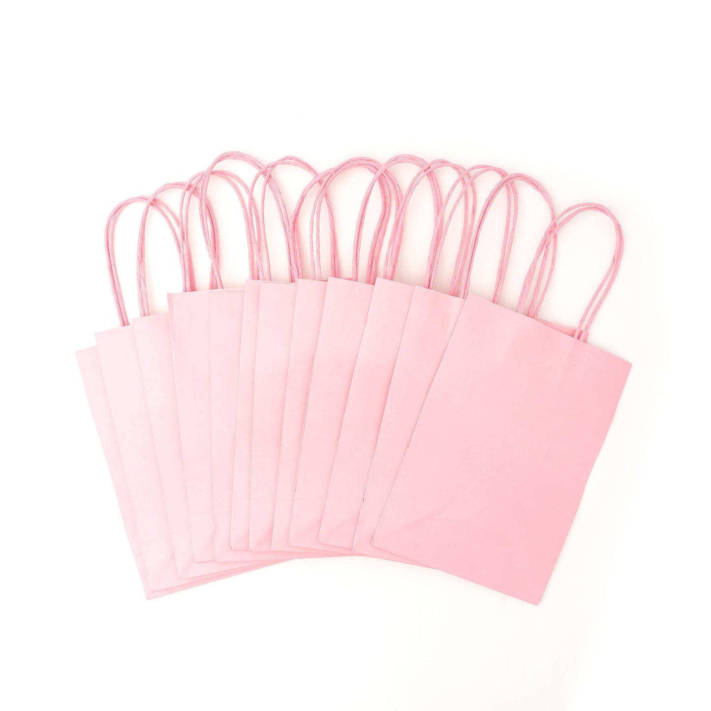 Small Paper Gift Bags 8" 12pc/pack - Pink: Pink