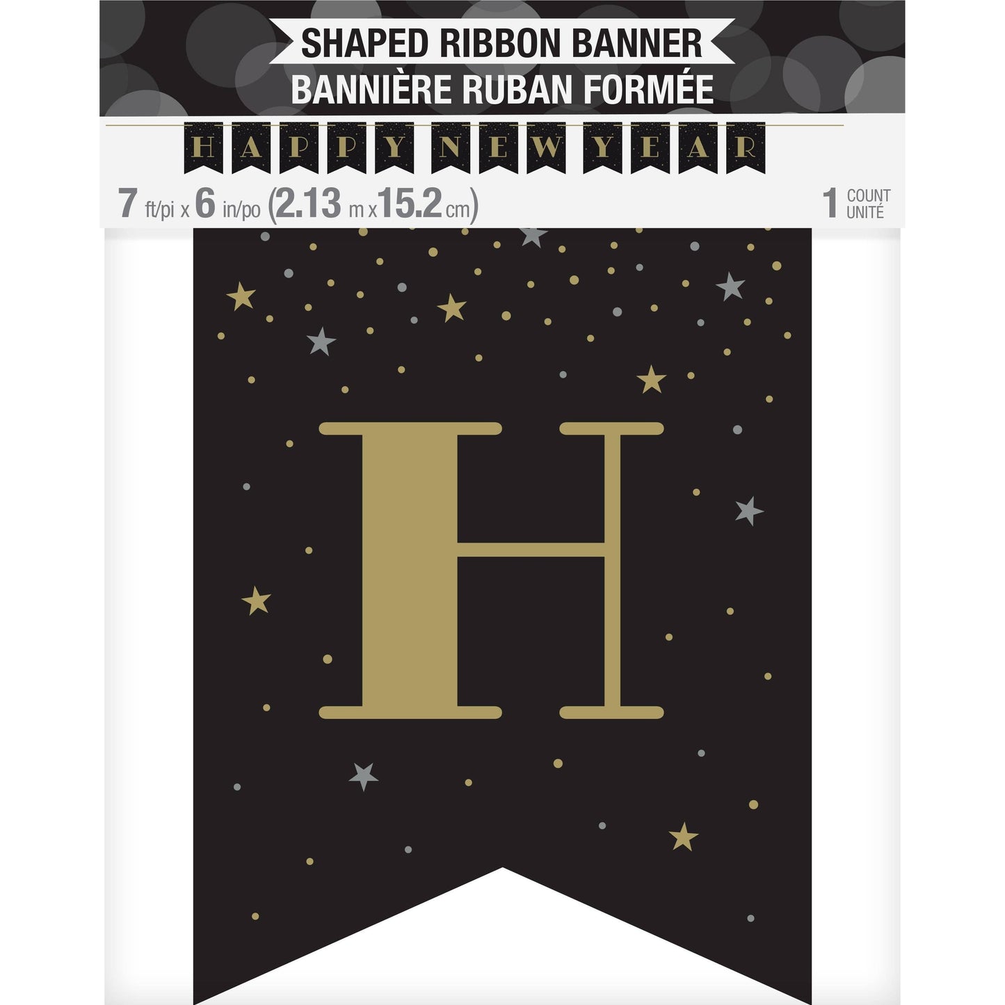 New Years Ribbon Banner Shaped