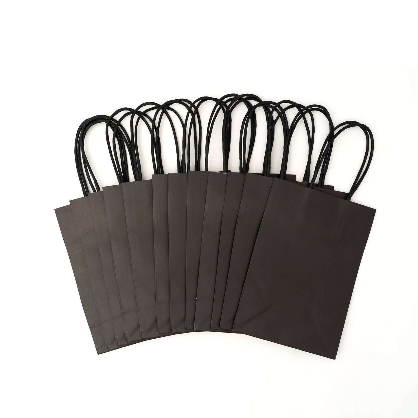 Small Paper Gift Bags 8" 12pc/pack - Black: Black