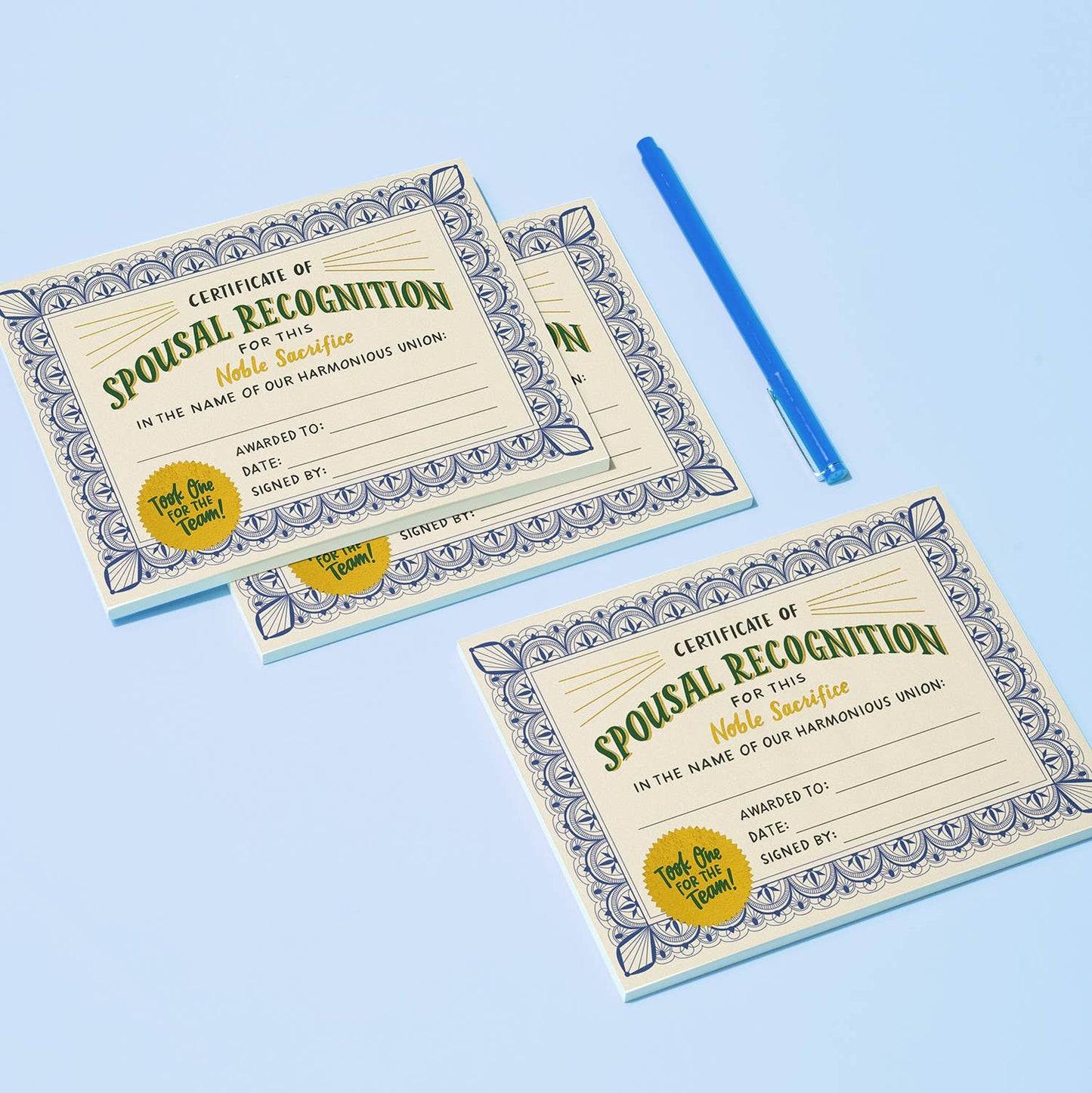Spousal Recognition Certificate Notepad