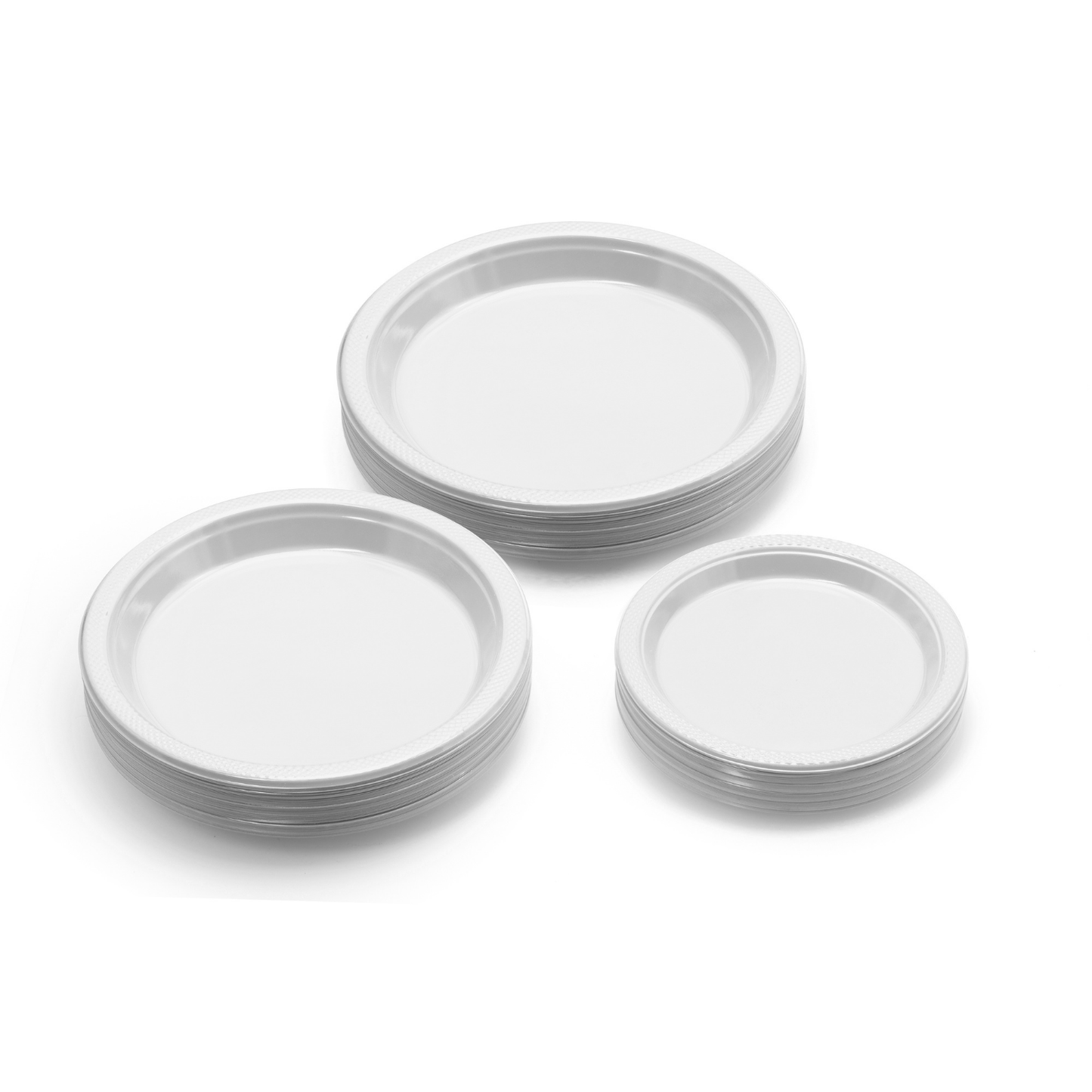 9 In. White Plastic Plates Disposable - 50 Ct.: White / 9 in.