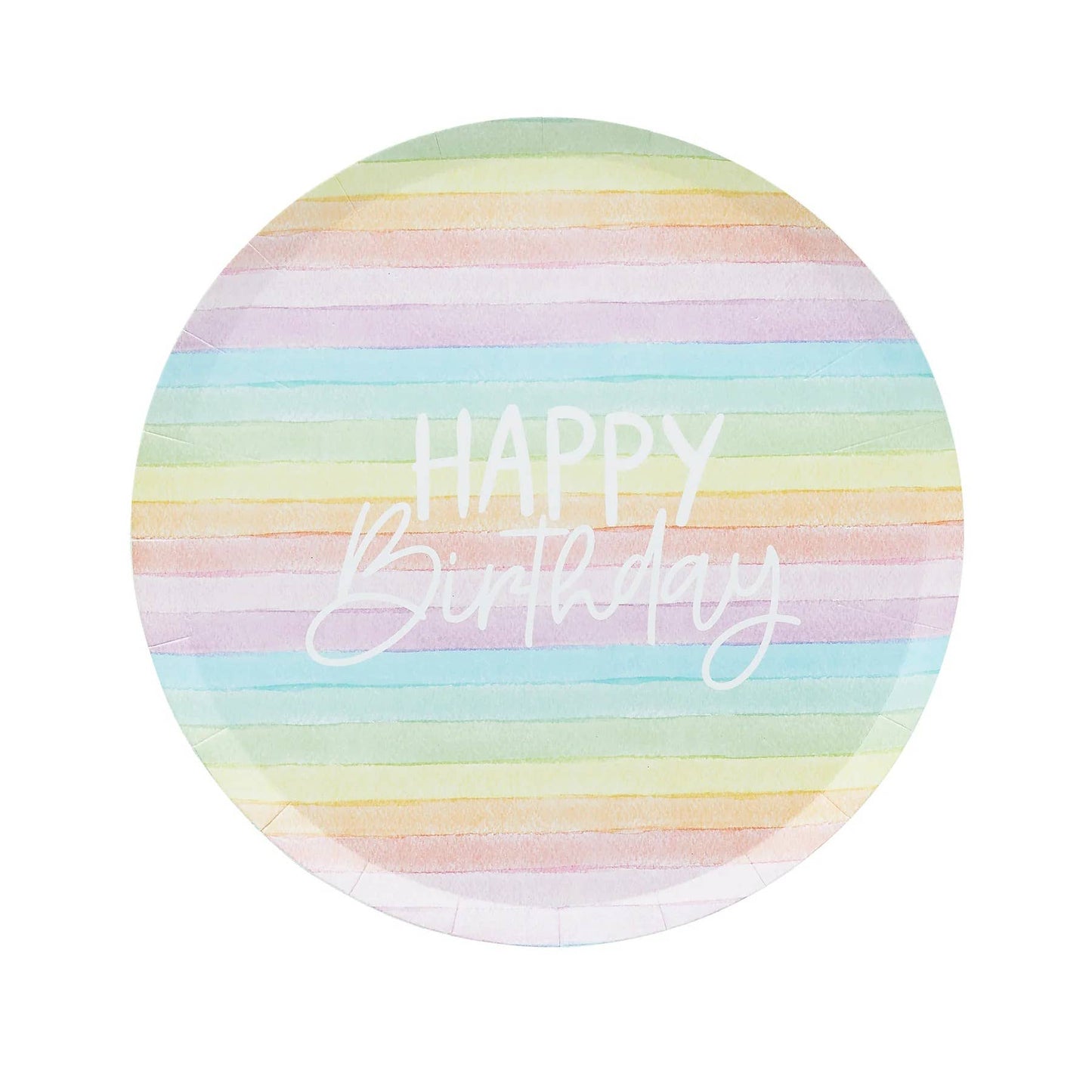 Eco Rainbow 'Happy Birthday' Paper Plates 8 Pack