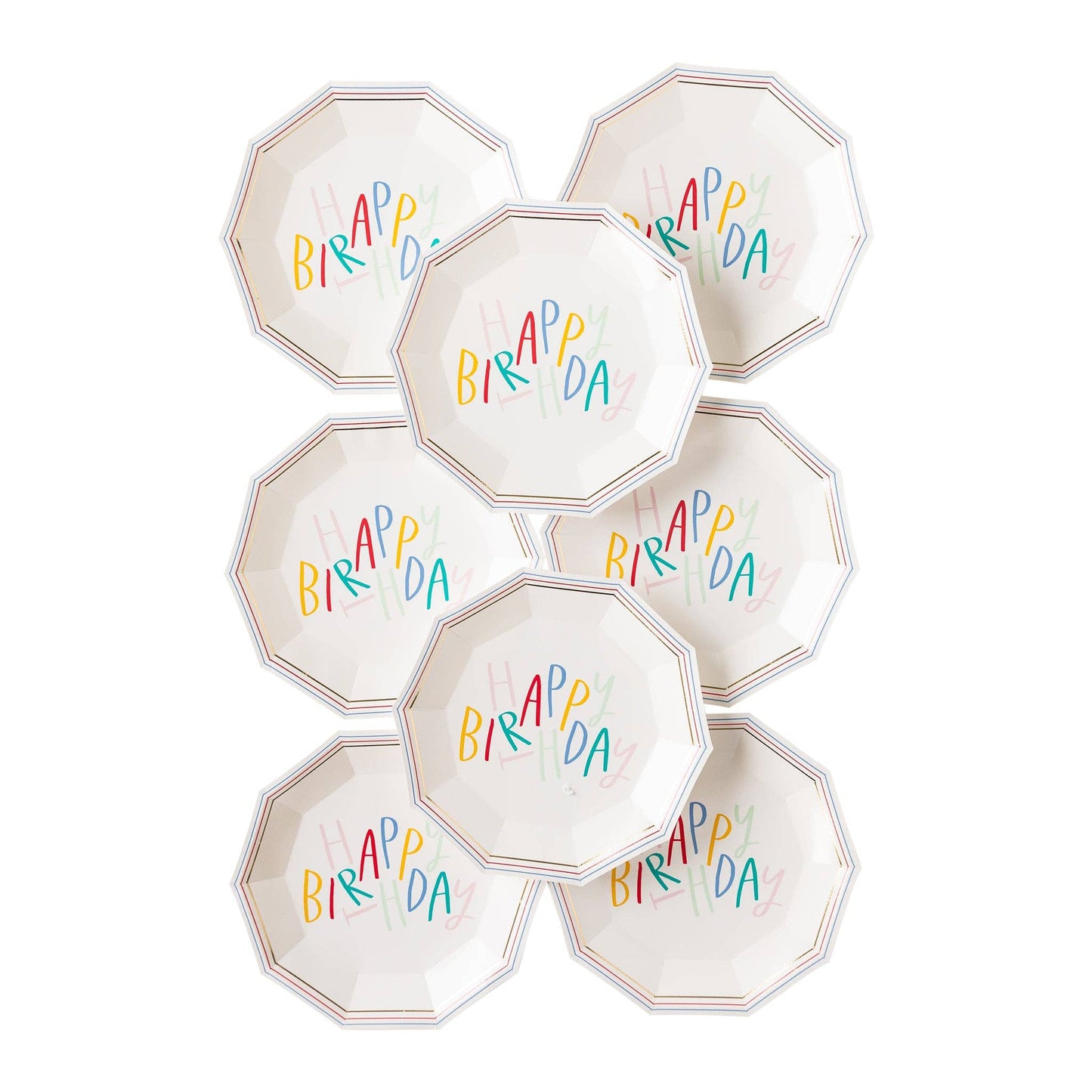 Oui Party Birthday Hexagon Disposable Paper Plate