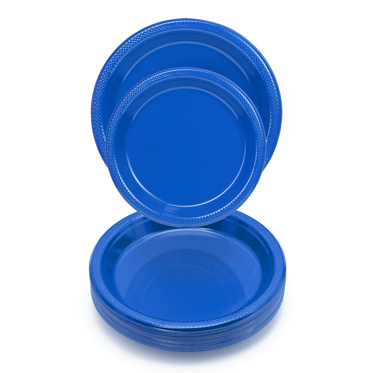 7 In. Dark Blue Plastic Plates Disposable - 50 Ct.