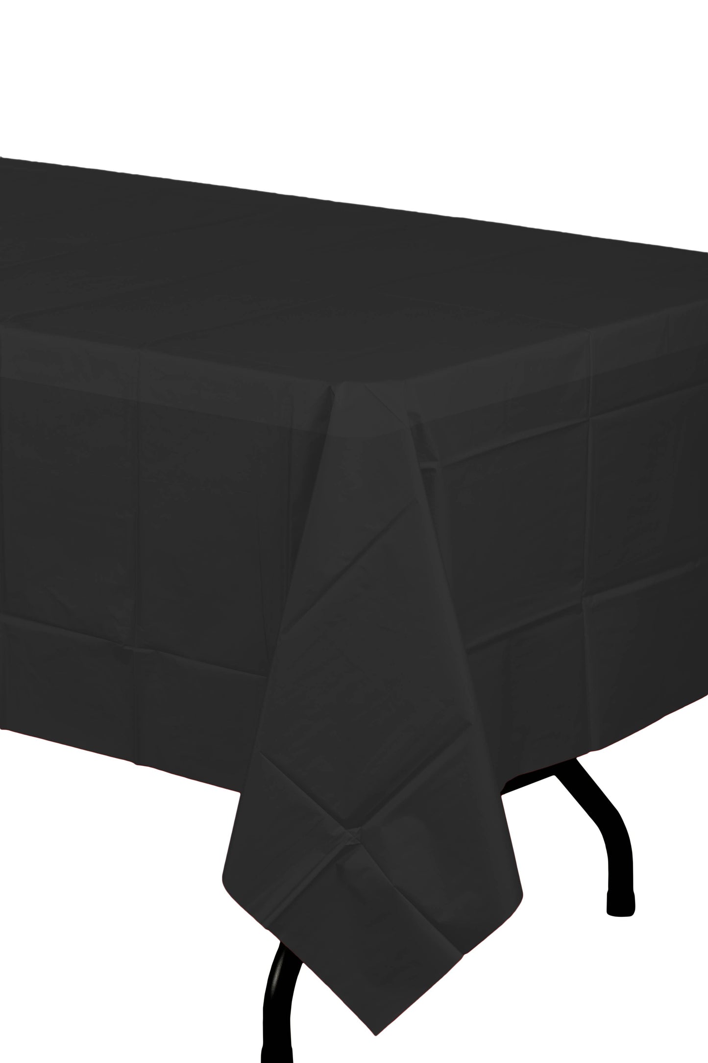 Black Rectangle Disposable Plastic Tablecloth 54in. x 108in.