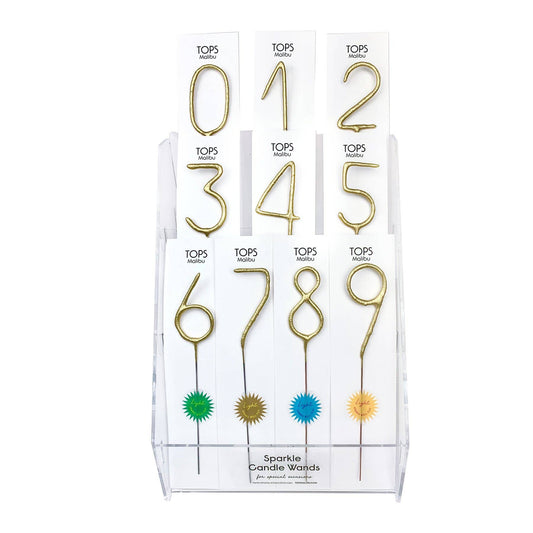 Big 8" Gold Number Sparkler Wands - Pre-Filled Display