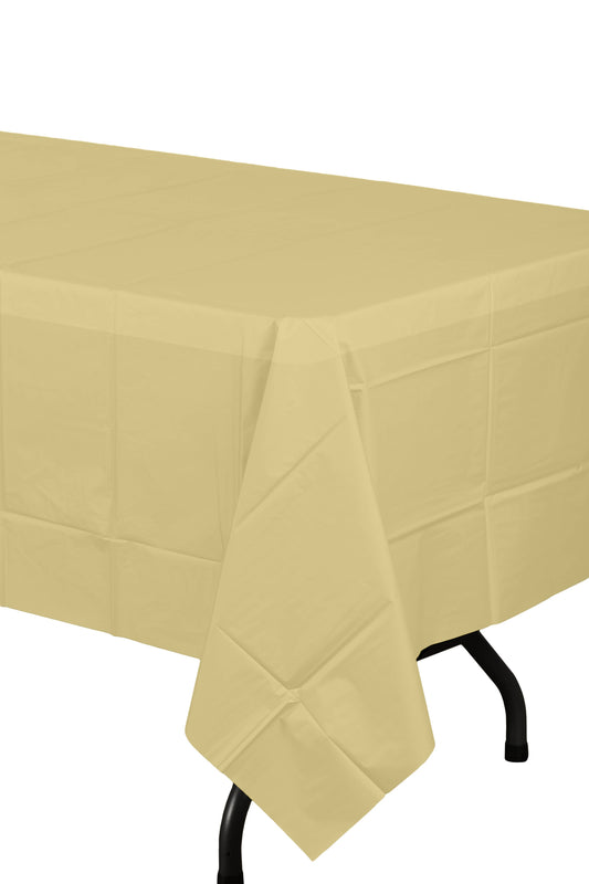 Light Yellow Disposable Plastic Tablecloth - 54in. x 108in.: Light Yellow / 54 in. x 108 in.