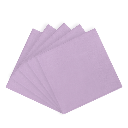 Lavender Paper Beverage Napkins - 50 Ct.: 9.75 in. x 9.75 in.