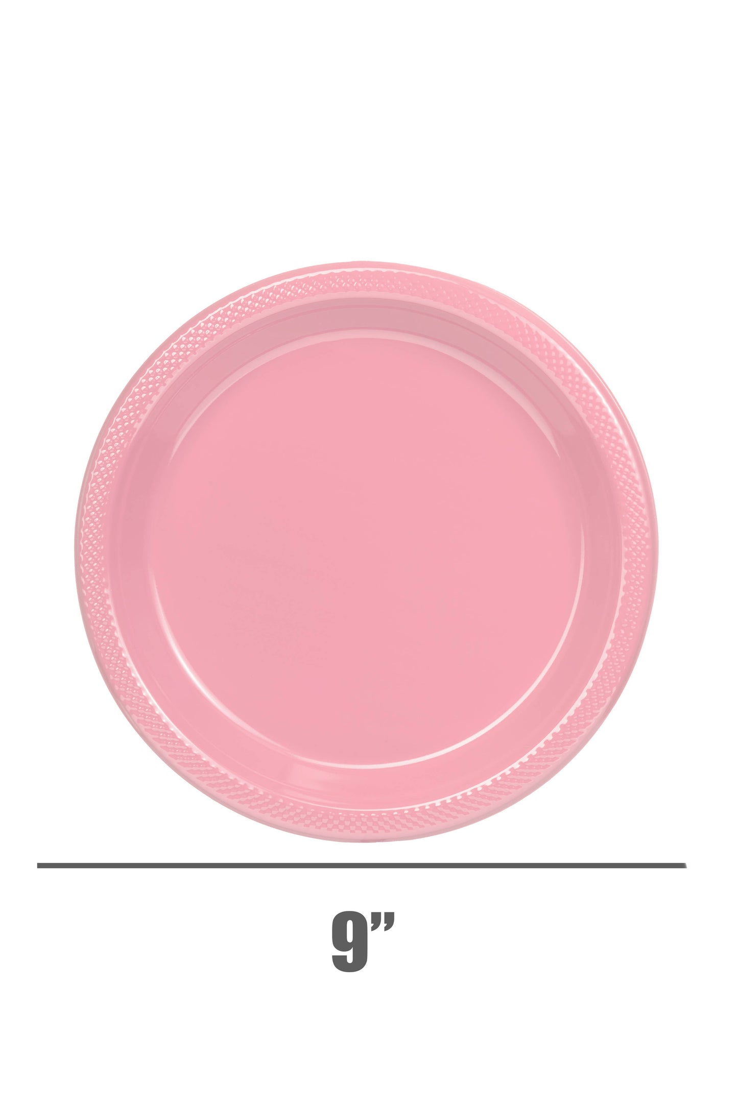 9 In. Pink Plastic Plates Disposable - 50 Ct.