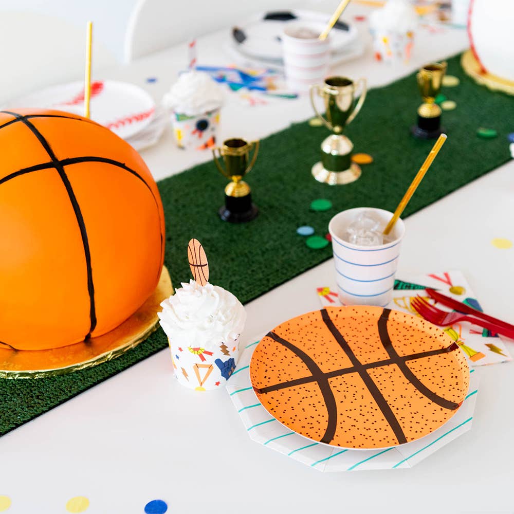 Good Sport Small Basketball Plates - 8 Pk.