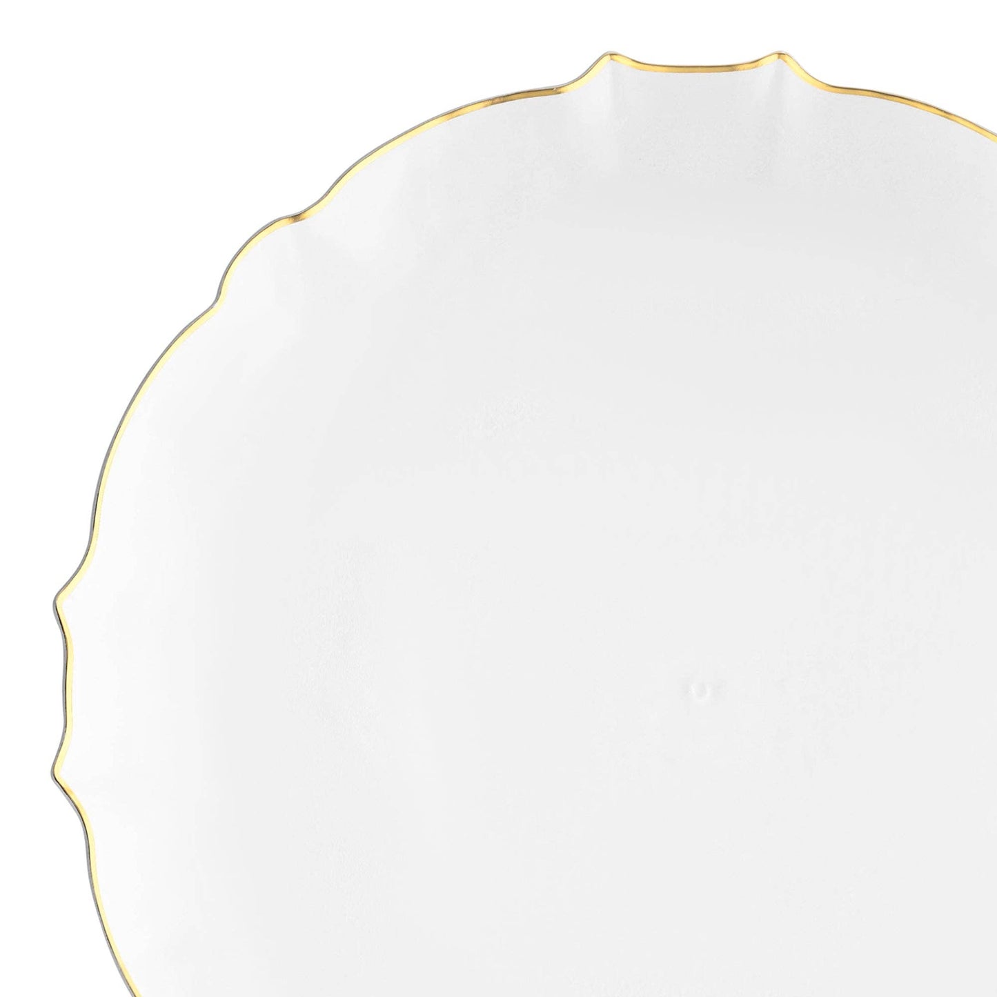 Clear Gold Lotus Plastic Dinner Plates (10 Plates)