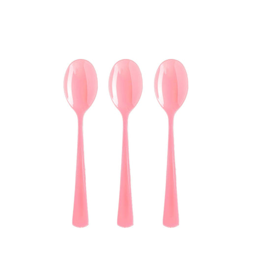 Heavy Duty Pink Plastic Spoons - 50 Ct.: 7 in.