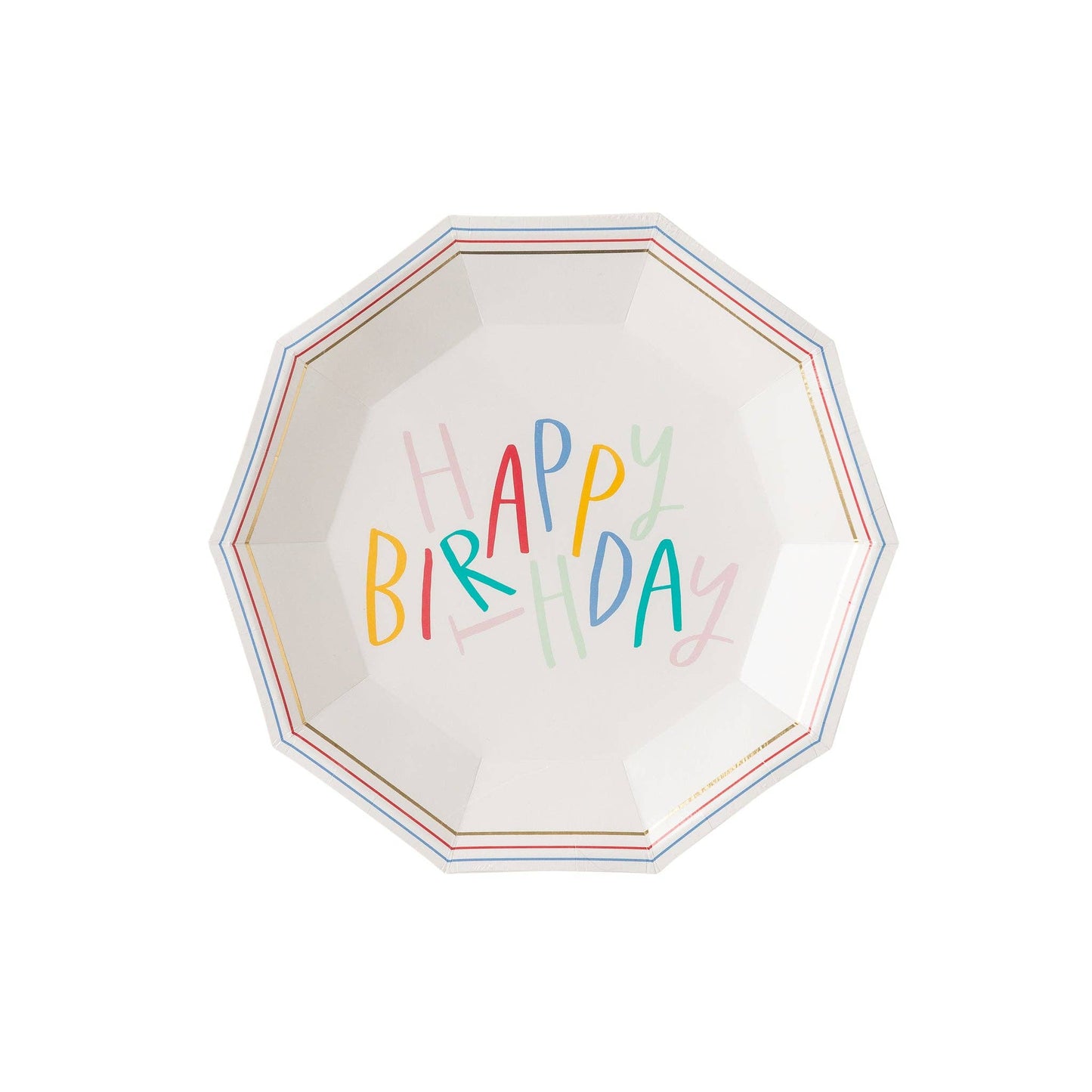 Oui Party Birthday Hexagon Disposable Paper Plate