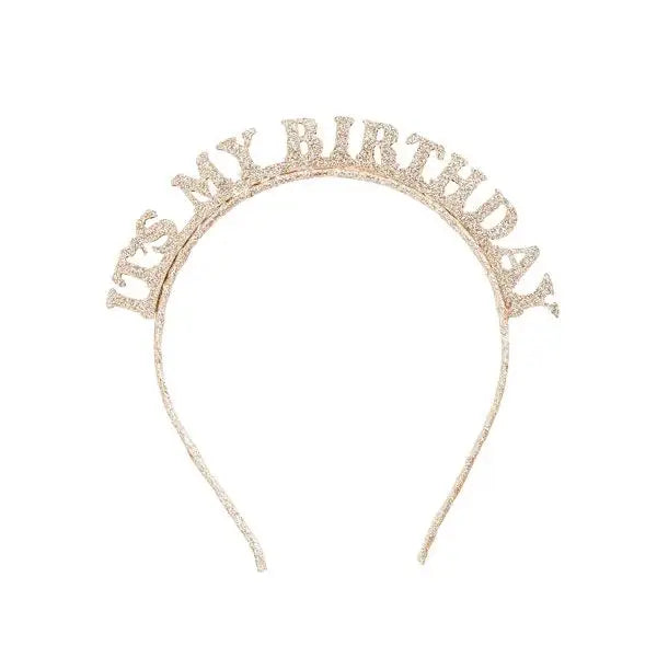 Gold 'Its My Birthday' Glittery Headband