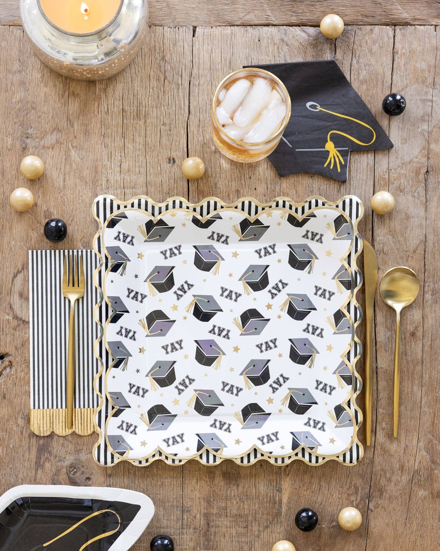 GRD1135 - Black & Cream Striped Dinner Napkin