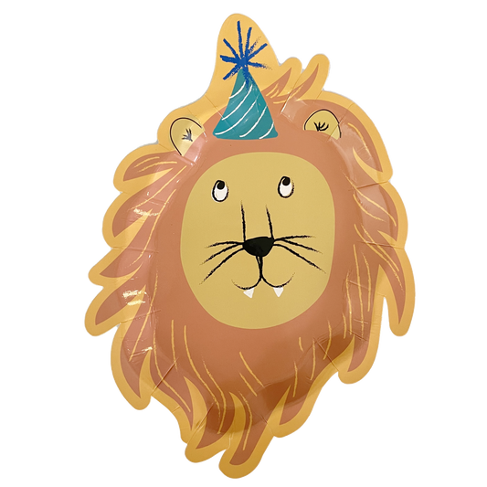 Die-Cut Paper Lion Party Animal Salad Plate/8pk