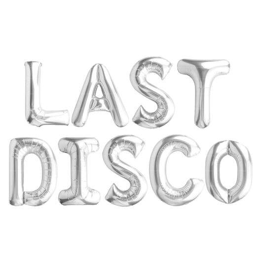 Last Disco Balloon Banner: Silver