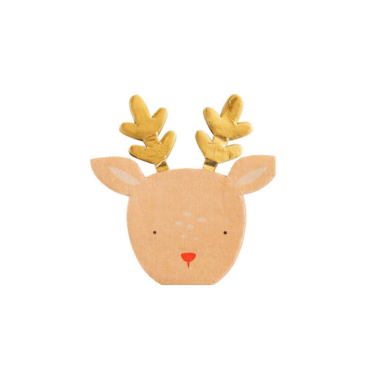 Dear Rudolph Reindeer Shaped Guest Napkins