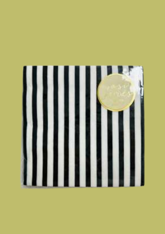 Classic Black & White Striped Napkin