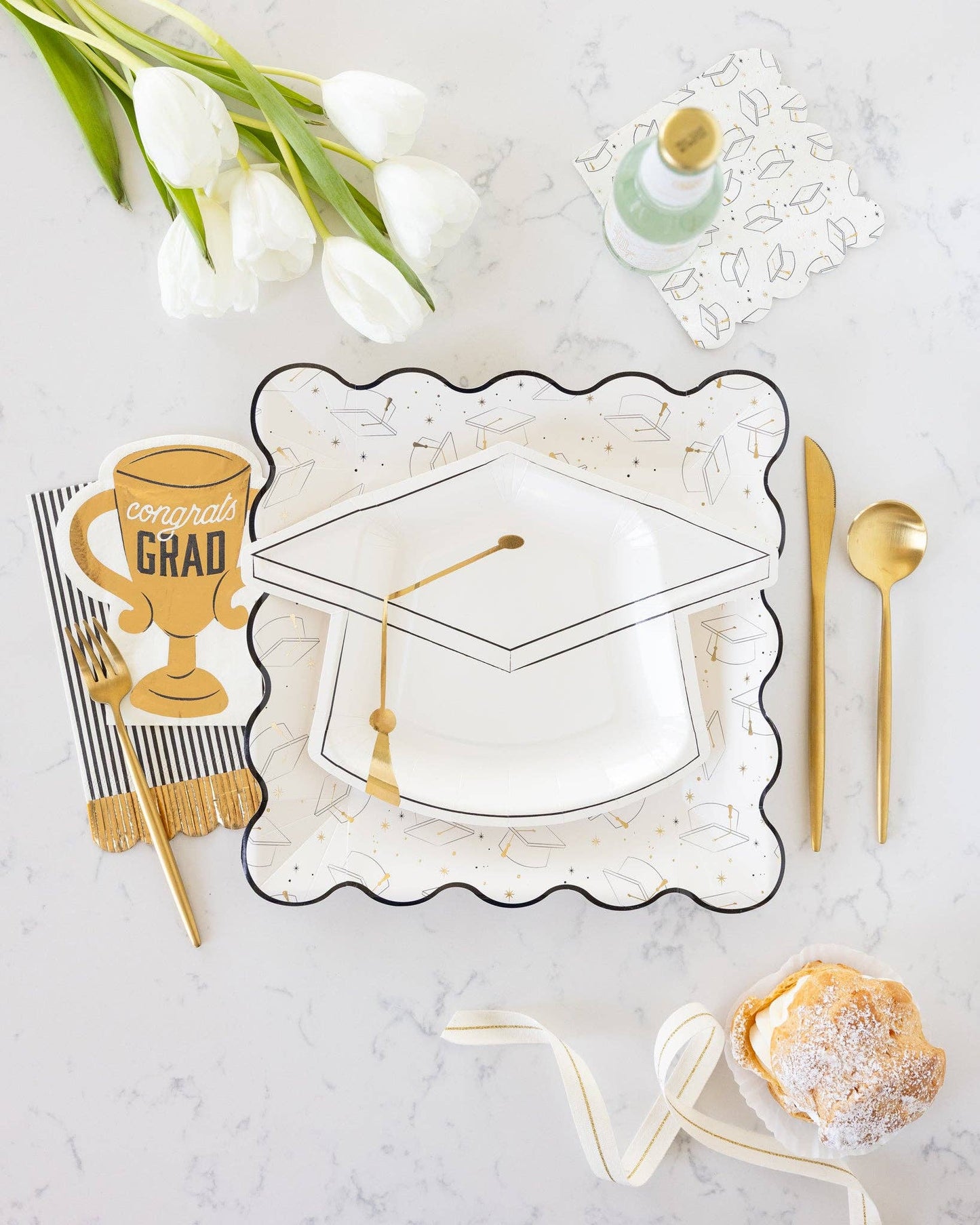 GRD1135 - Black & Cream Striped Dinner Napkin