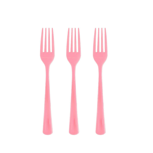 Heavy Duty Pink Plastic Forks - 50 Ct.: 7.5 in.