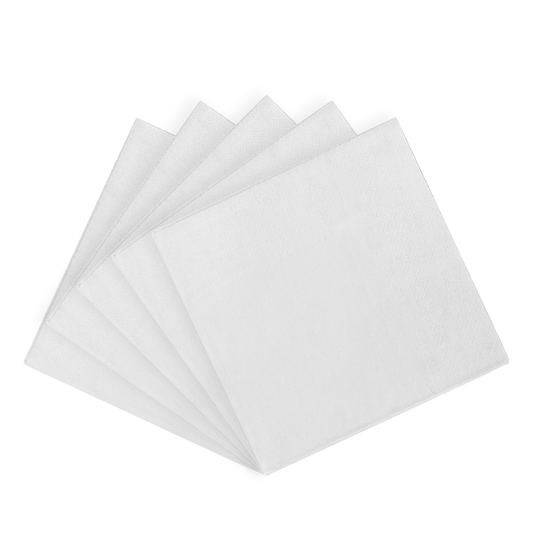 White Paper Beverage Napkins - 50 Ct.: 9.75 in. x 9.75 in.