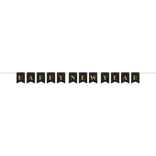 New Years Ribbon Banner Shaped