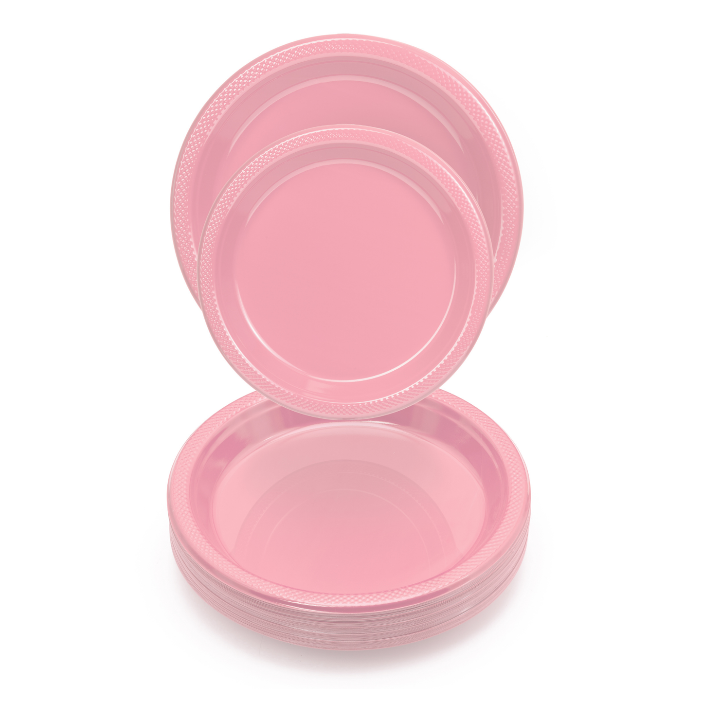 9 In. Pink Plastic Plates Disposable - 50 Ct.