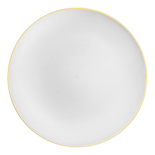 White with Gold Plastic Dinner Plates (10 plates)