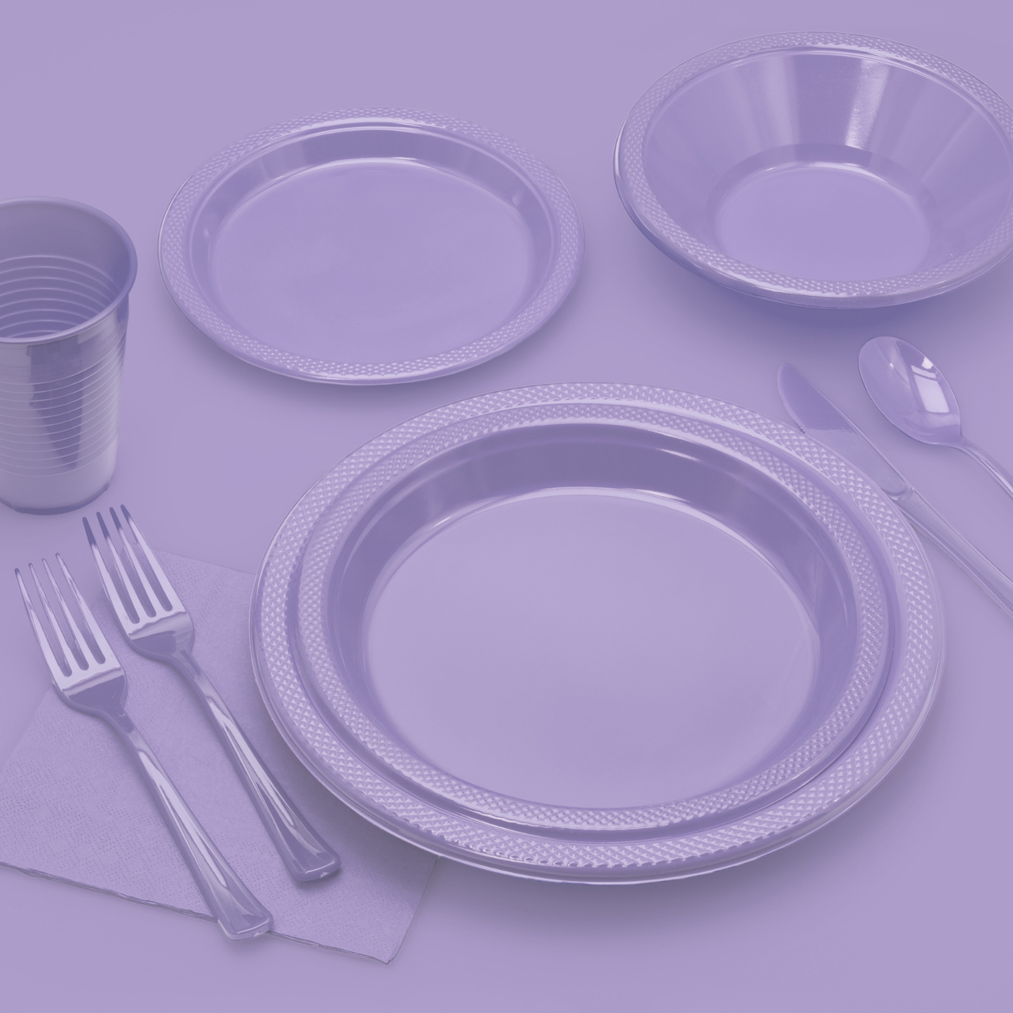 9 In. Lavender Plastic Plates Disposable - 50 Ct.