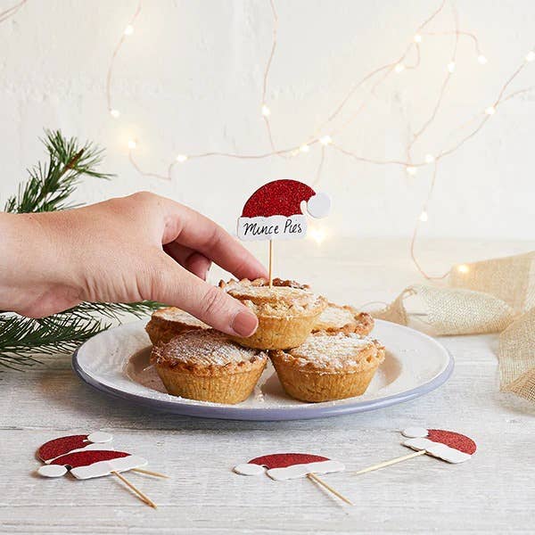 Santa Hat Food Picks 6 Pack