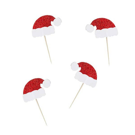 Santa Hat Food Picks 6 Pack