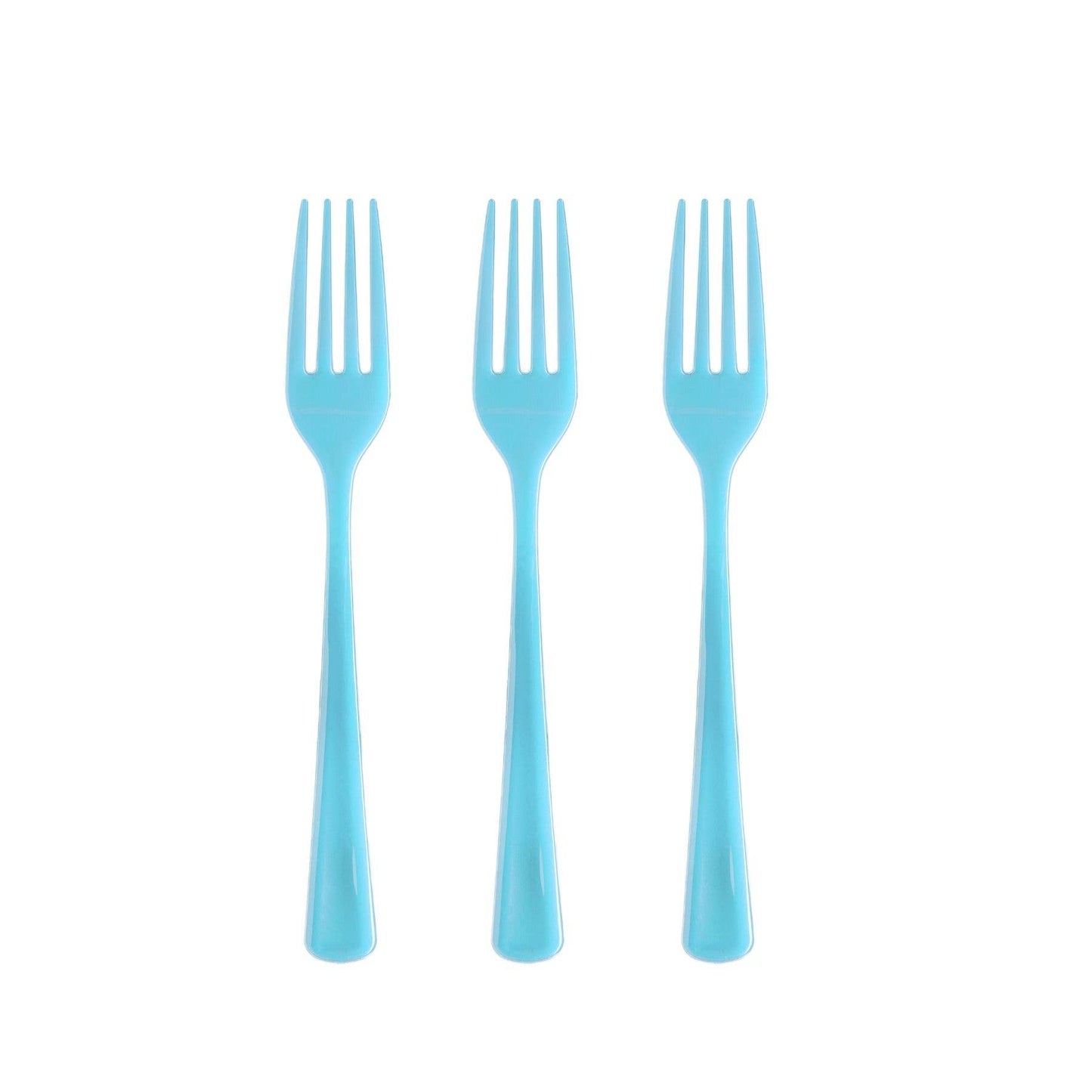 Heavy Duty Light Blue Plastic Forks - 50 Ct.: 7.5 in.