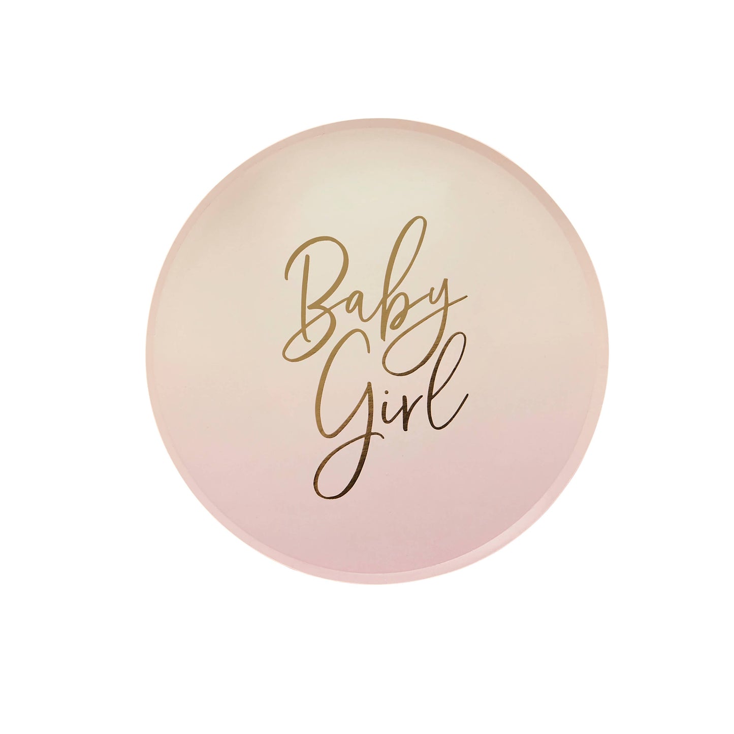 9" Pink 'Baby Girl' Paper Plates 8 Pack