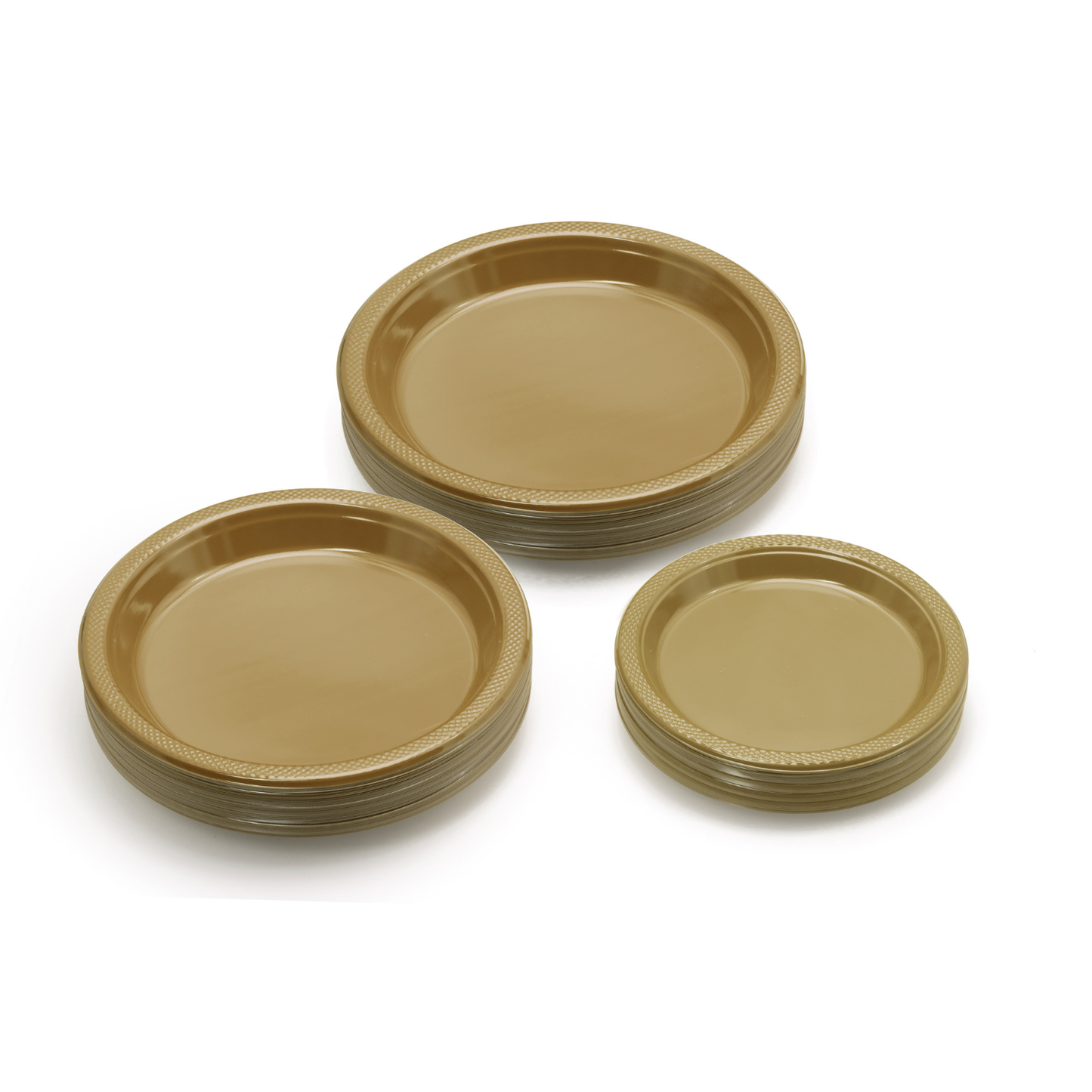 9 In. Gold Plastic Plates Disposable - 50 Ct.