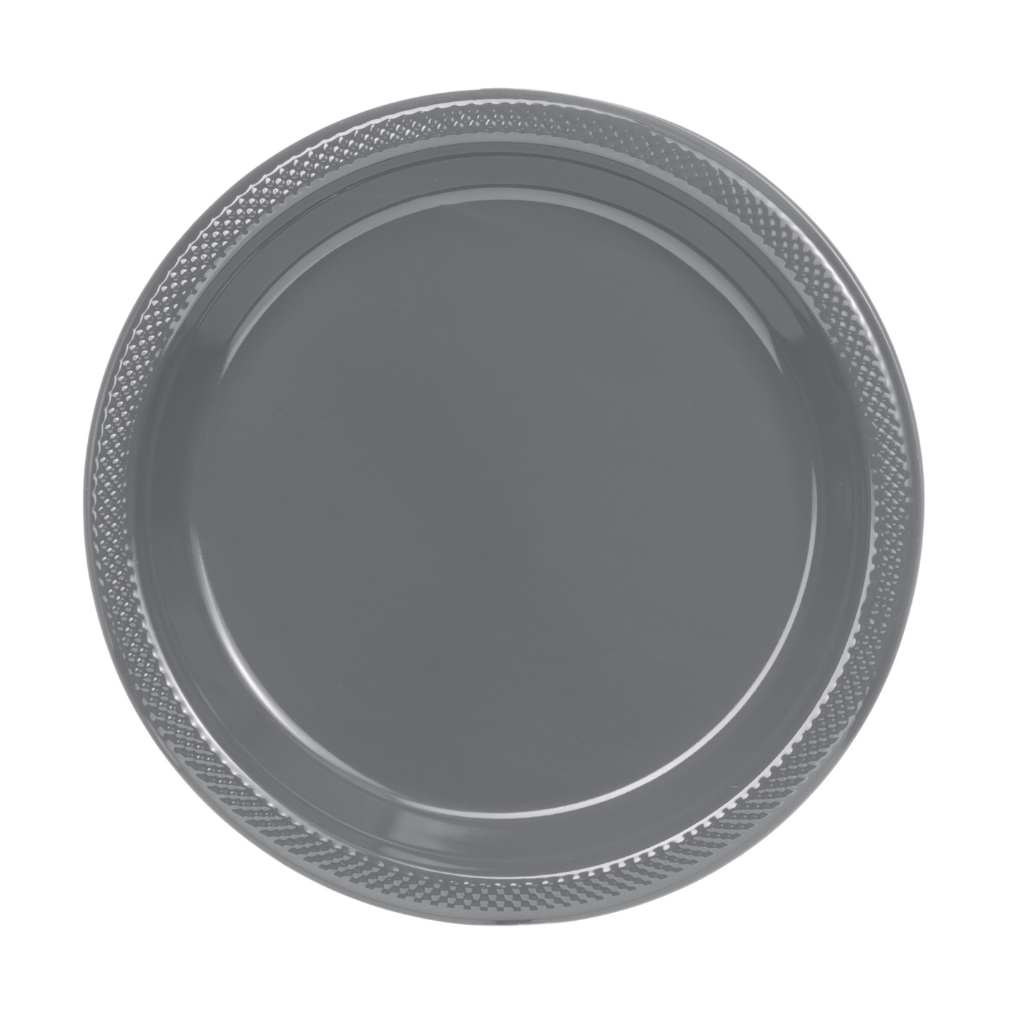 10 In. Silver Plastic Plates Disposable - 50 Ct.