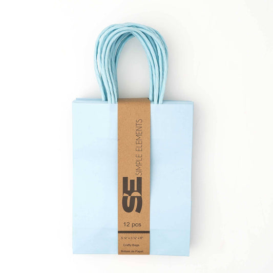 Small Paper Gift Bags 8" 12pc/pack - Blue: Blue