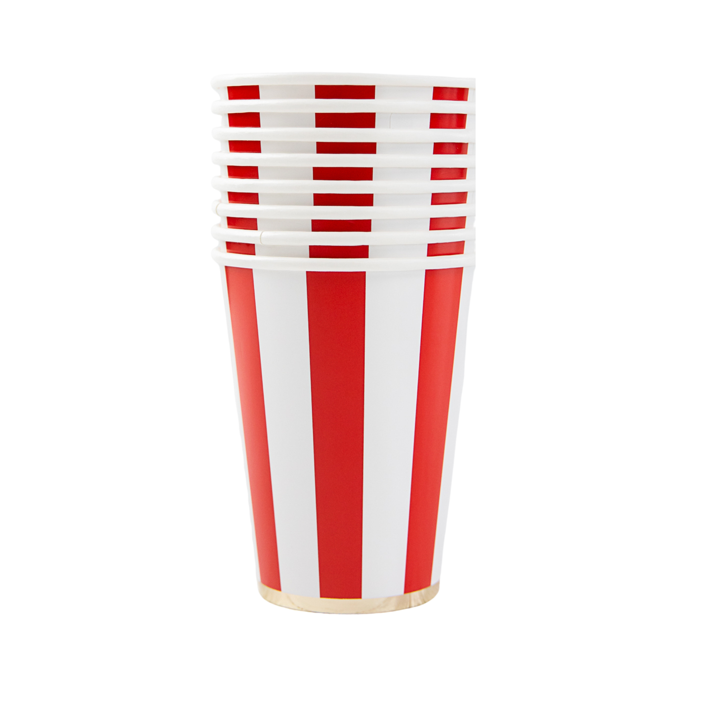 CHERRY RED CABANA STRIPE CUPS