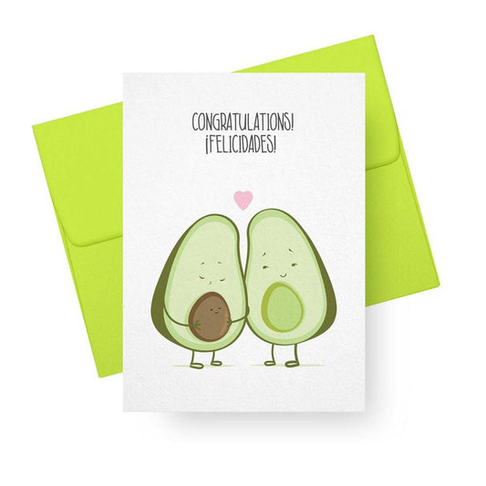 Avoprego Pregnant Avocado Design Greeting Card