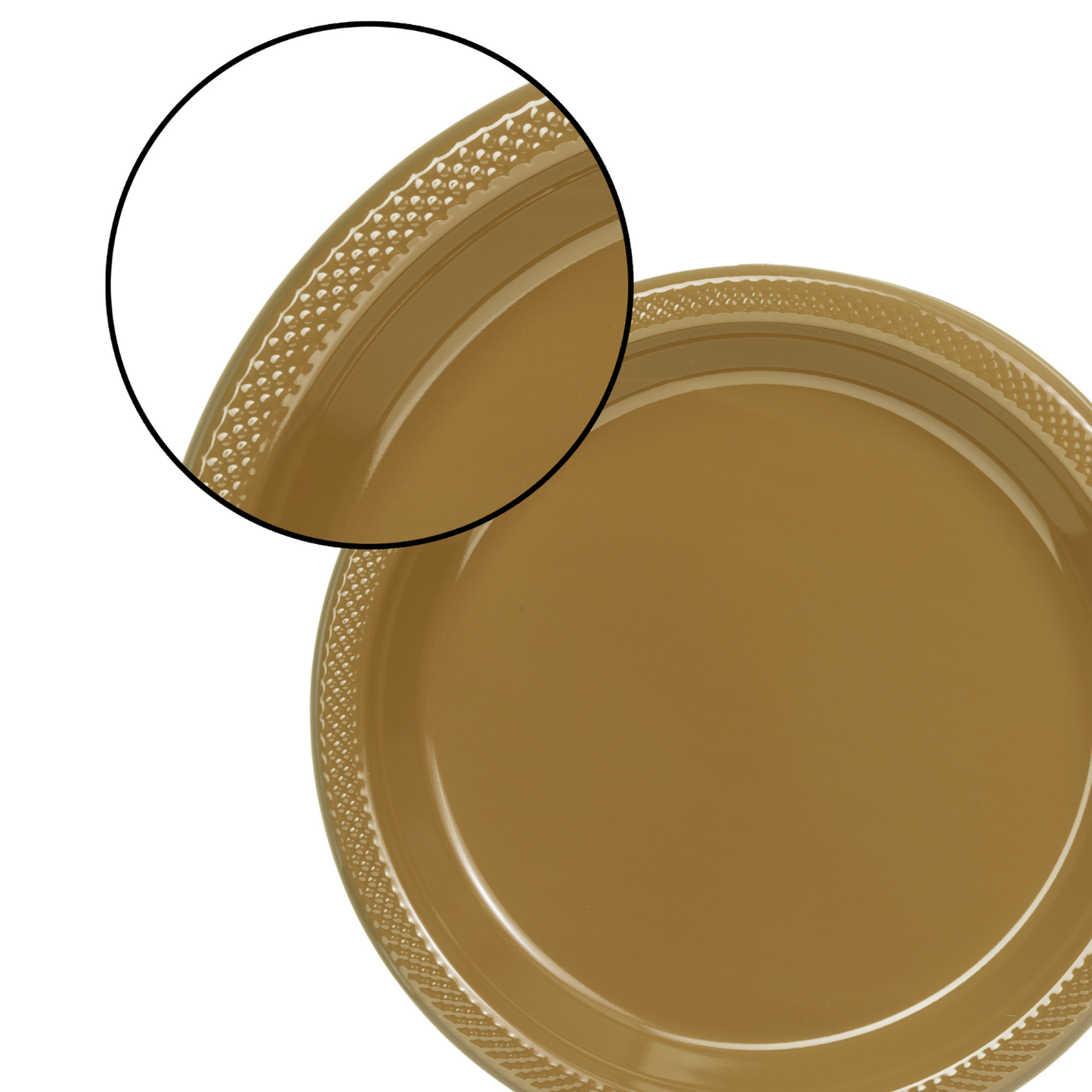 9 In. Gold Plastic Plates Disposable - 50 Ct.